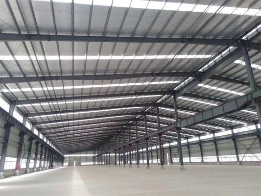 H секция Стальной Prefab складское здание Горяче прокатаемый оцинкованный Экономический промышленный легкий вес Большой протяженность